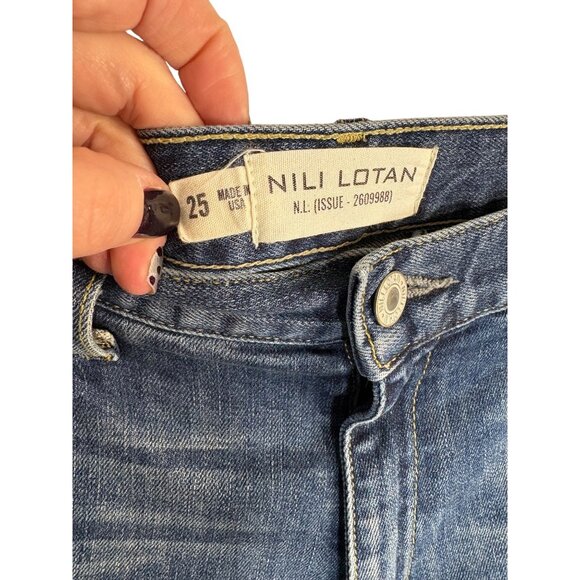 NILI LOTAN Emerson Mid-Rise Barrel-Leg Jeans-sz 25 - Picture 5 of 12